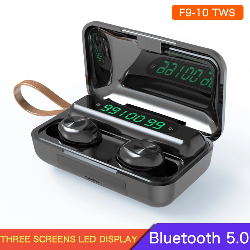 Лучшие беспроводные наушники F9 10 TWS Bluetooth V5.0 водонепроницаемые стереонаушники с