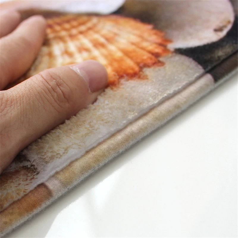 3D коврик для ванной с рисунком из раковины фланелевый впитывающий нескользящий