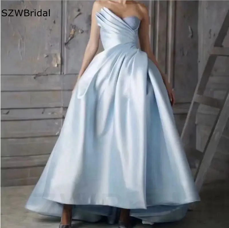 

Новое поступление, атласные небесно-голубые кафтан, вечерние платья Дубая, abendkleider 2022 Abiye, вечерние платья для женщин, Vestido de noiva