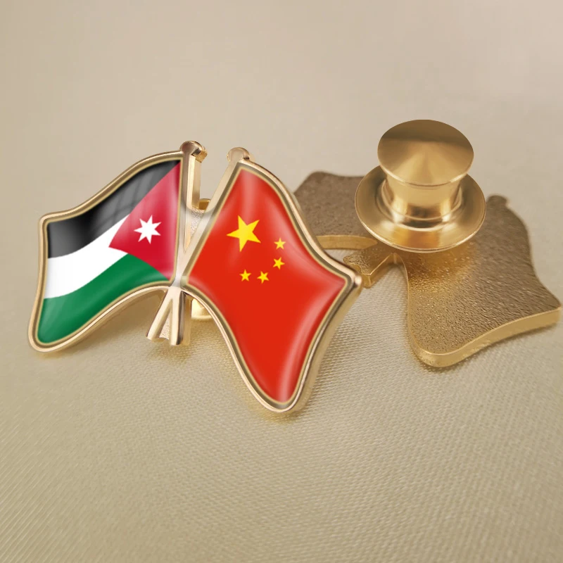 Китай и Джордан перекрестные двойные блестящие булавки броши значки - купить по