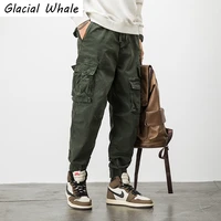 glacialwhale mens cargo pants men fashion 2021 joggers male hip hop japanese streetwear trousers jogging armygreen pants for men