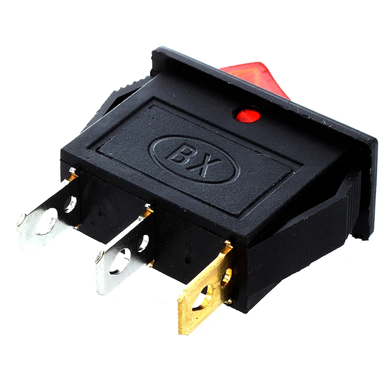 New-10 Pcs 3 Pin SPST Red Neon Light On/Off Rocker Switch AC 250V/10A 125V/15A | Обустройство дома