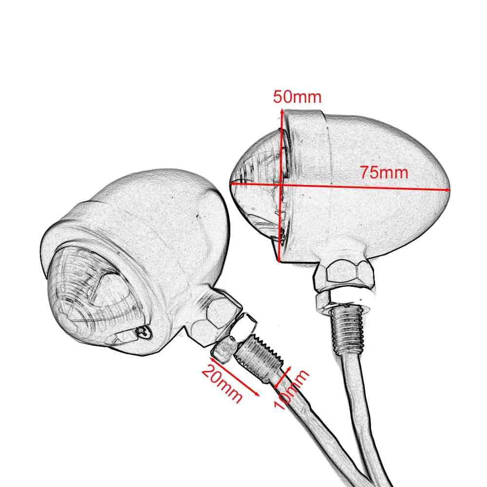 Универсальная мотоциклетная Поворотная сигнальная пуля Хромированная