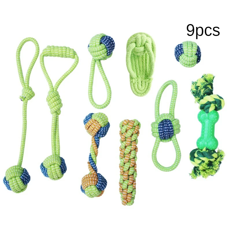 

5pcs Pet Products Cotton Rope Ball For Dogs Toy Set Supplies Molar Teeth Cleaning Weave Colorful Bite Combination Puppies