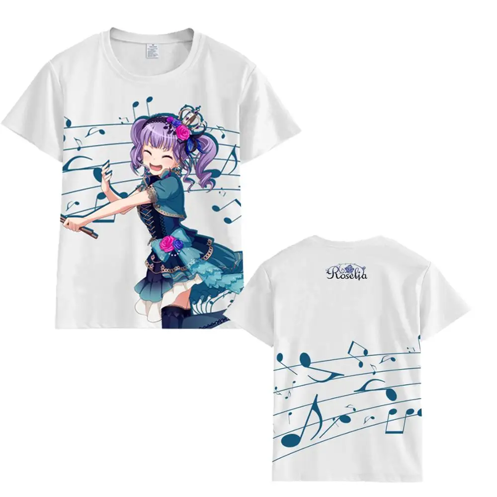 

Anime BanG Dream! Hikawa Sayo Minato Yukina Imai Lisa Udagawa Ako Cosplay T-shirt Summer Daily Unisex T Shirt Short Sleeve Tee
