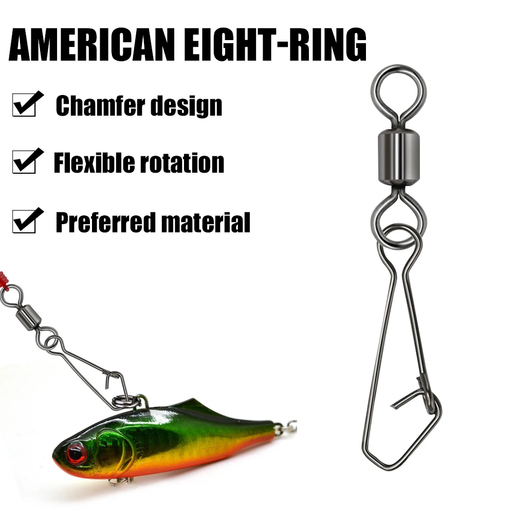 

10 шт., рыболовные Вертлюги с крючком, из нержавеющей стали