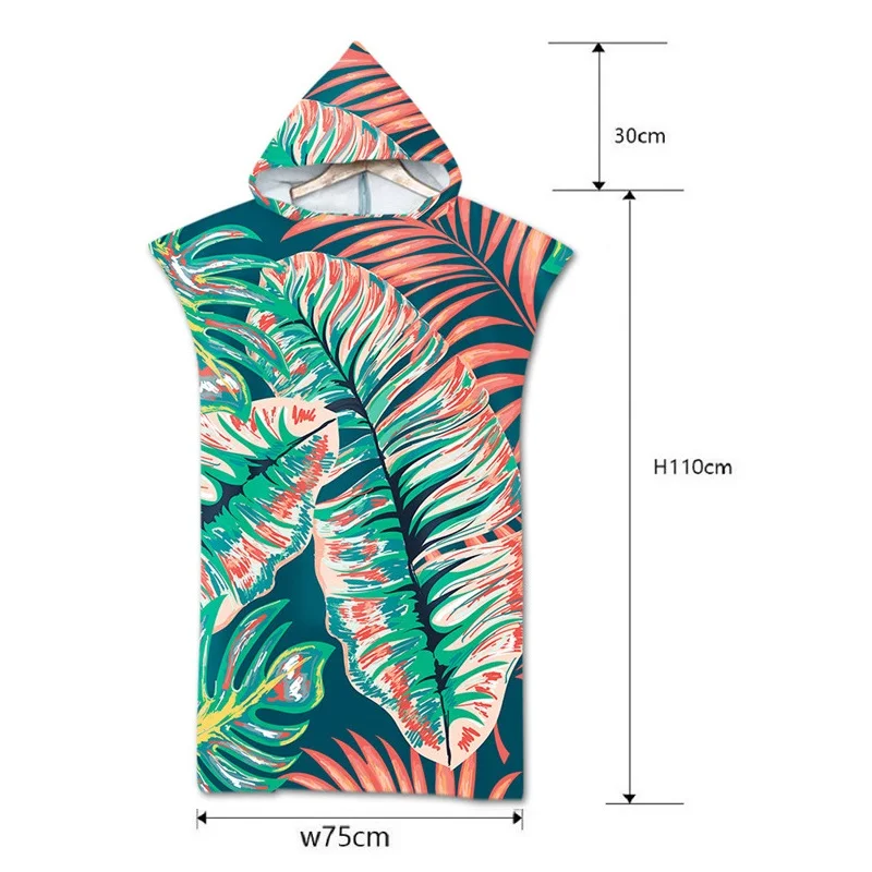 Банное пляжное полотенце для бассейна халат из микрофибры с капюшоном серфинга