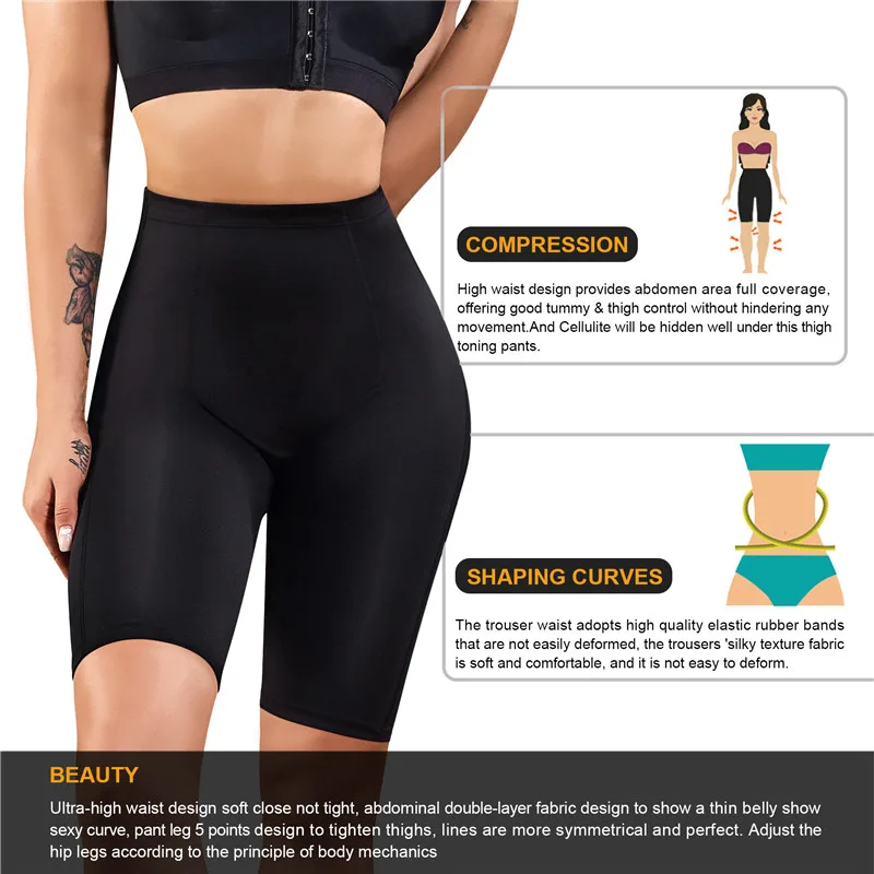 Junlan Slimming Shorts for Women High Waist Trainer Tummy Control Panties Thigh Shaping Underwear Butt lifter Lingerie Shapewear | Женская