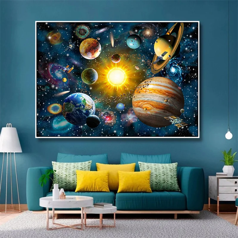 

Beautiful Cool Universe Space Planet Canvas Poster Print Wall Art Pictrues Modern Children's Room Decorative Painting Home Decor
