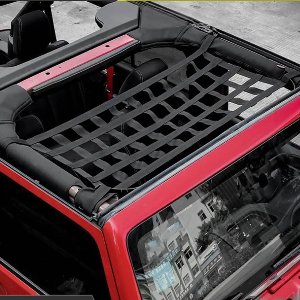 

Heavy Duty Sunshade Soft Roof Net Exterior Network Storage Top Cover Car Hammock Cargo Rest Bed for Jeep Wrangler JK YJ TJ JKU