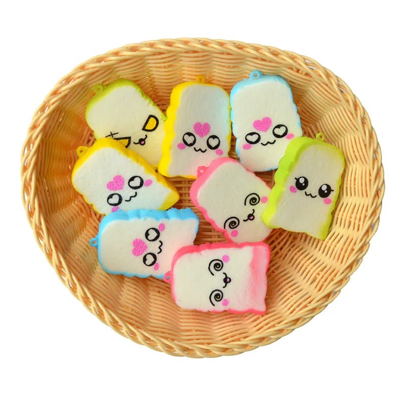 3pcs/set Squishy Toy Cartoon Cheese bread Squish Slow Rising Cream Scented Toy Kids Kawaii Anti stress Toy Stress Reliever