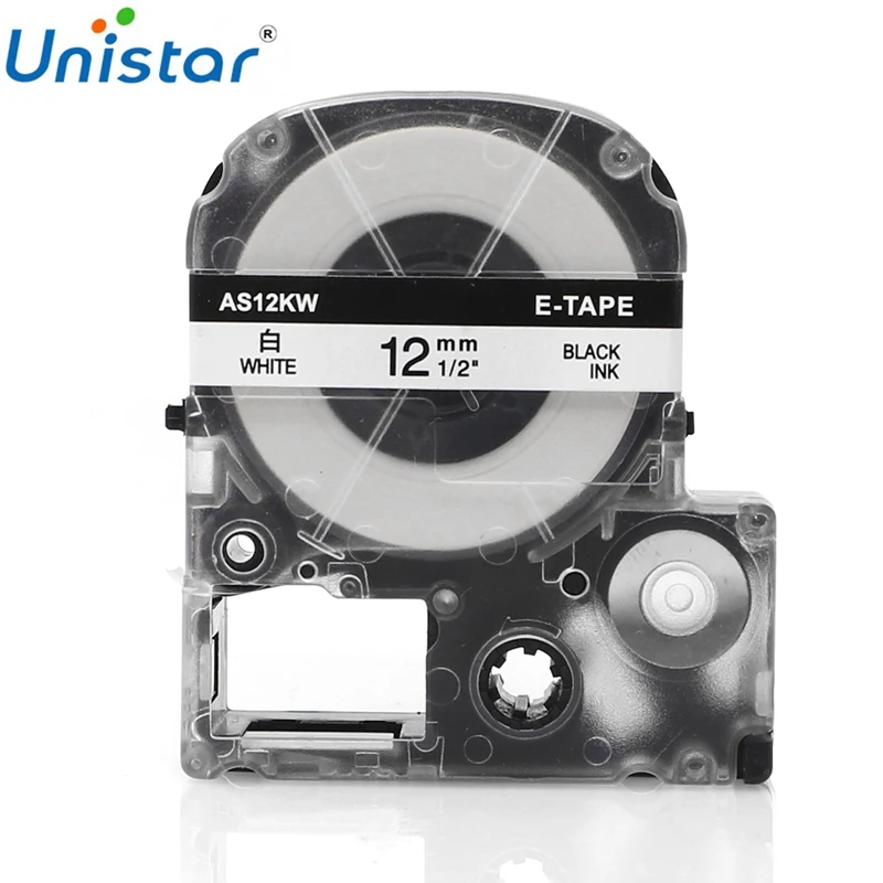 Unistar SS12KW совместимый с Epson/KingJim SS12KW LC-4WBN 12 мм черный на белом производитель этикеток для LW300 LW400 принтер этикеток