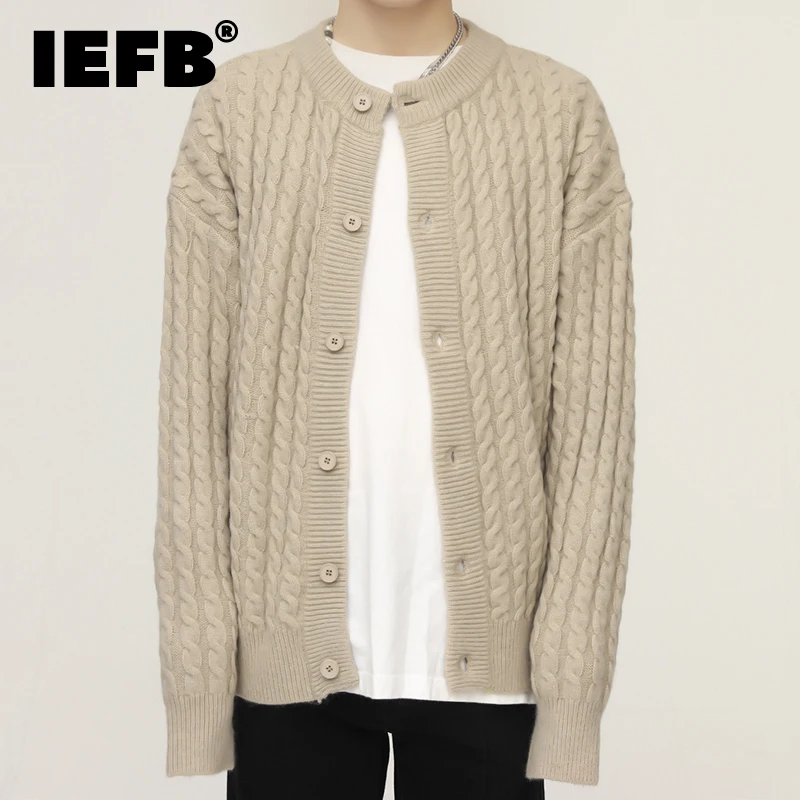 

Мужская одежда IEFB, корейская мода, вязаный однобортный свитер, новинка 2021, осенне-зимний трендовый вязаный кардиган, одежда D0717