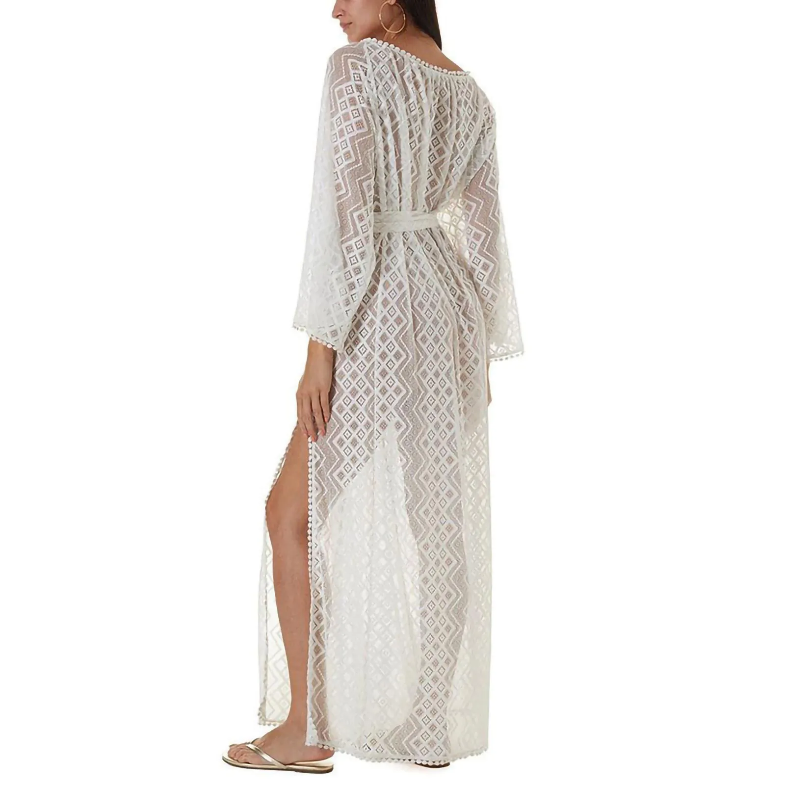 

Womens Beach Cover-ups Holiday Dress Sunscreen Shirt Bikini With Smock Summer Clothing