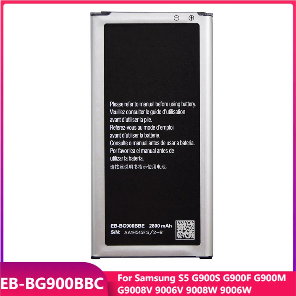 

Оригинальный аккумулятор EB-BG900BBC для Samsung S5 G900S, G900F, G900M, G9008V, 9006 в, 9008 Вт, 9006 Вт, 2800 мА · ч