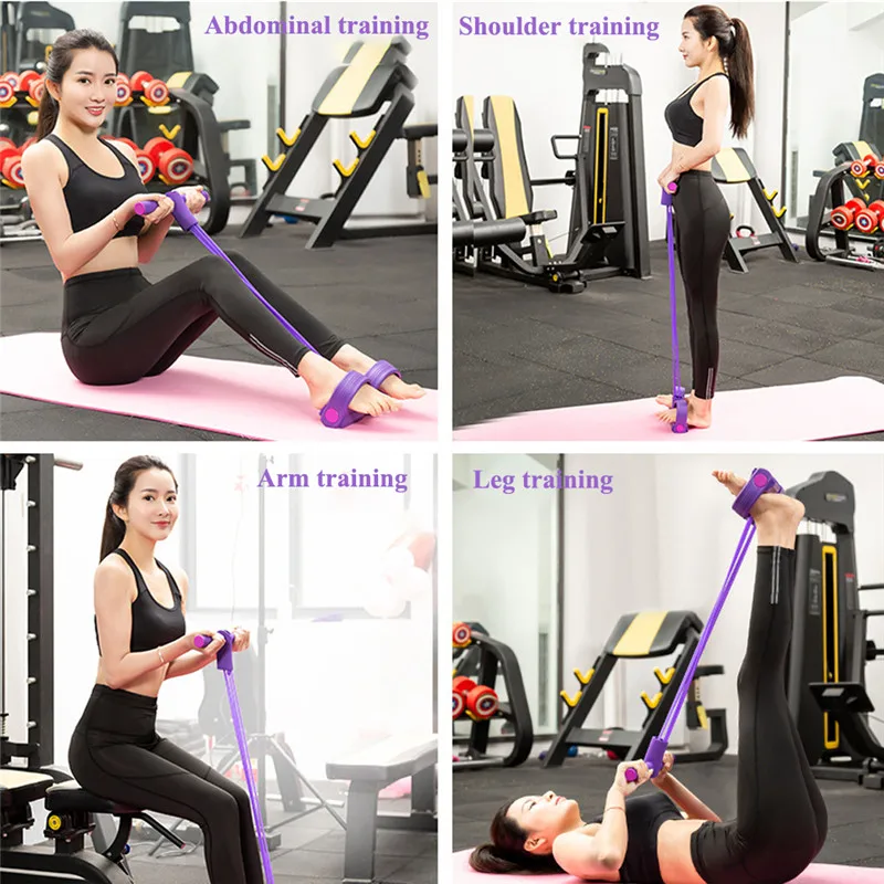 

4 Resistance Elastic Pull R Fitness Elastic Pull Ropes Exerciser Rower Belly Home Gym Sport Elastic Bands For Fitness Equipments