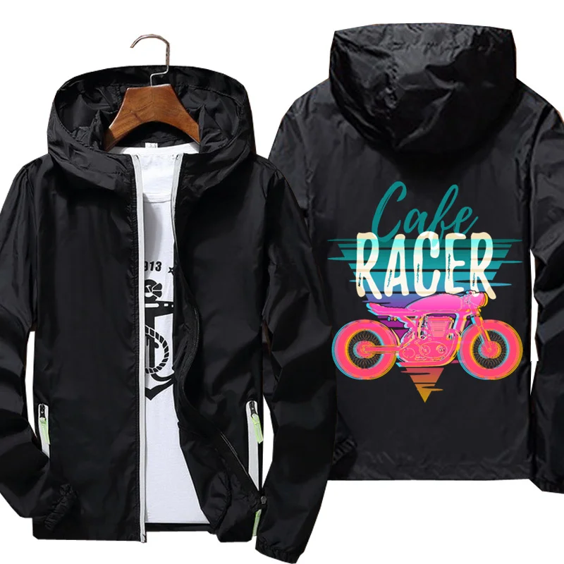 

2021 Men's w er Cafe Racer - Biker Motorcycle Summer printing jacket Reflective Skin Sun Spring Autumn parkas