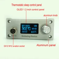 dc 24v 3 6a aluminum 1 3 inch oled digital soldering iron tip station temperature controller panel for t12 handle tools diy