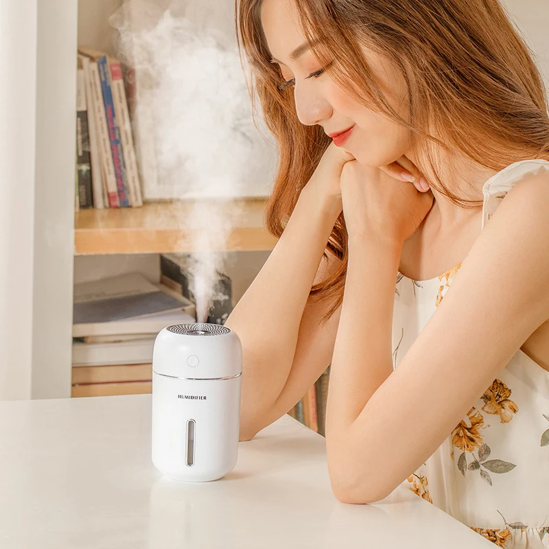 

280ML Mini Air Humidifier Usb Ultrasonic Humidifier Diffuser Mist Maker Fogger Portable Humidificador With LED Night Light