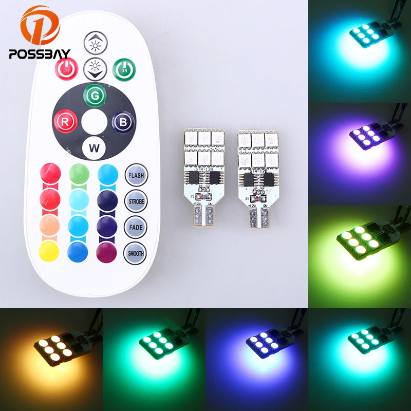 Светодиодсветодиодный панель POSSBAY T10 5050 SMD 6/12 RGB автомобильная интерьерная лампа