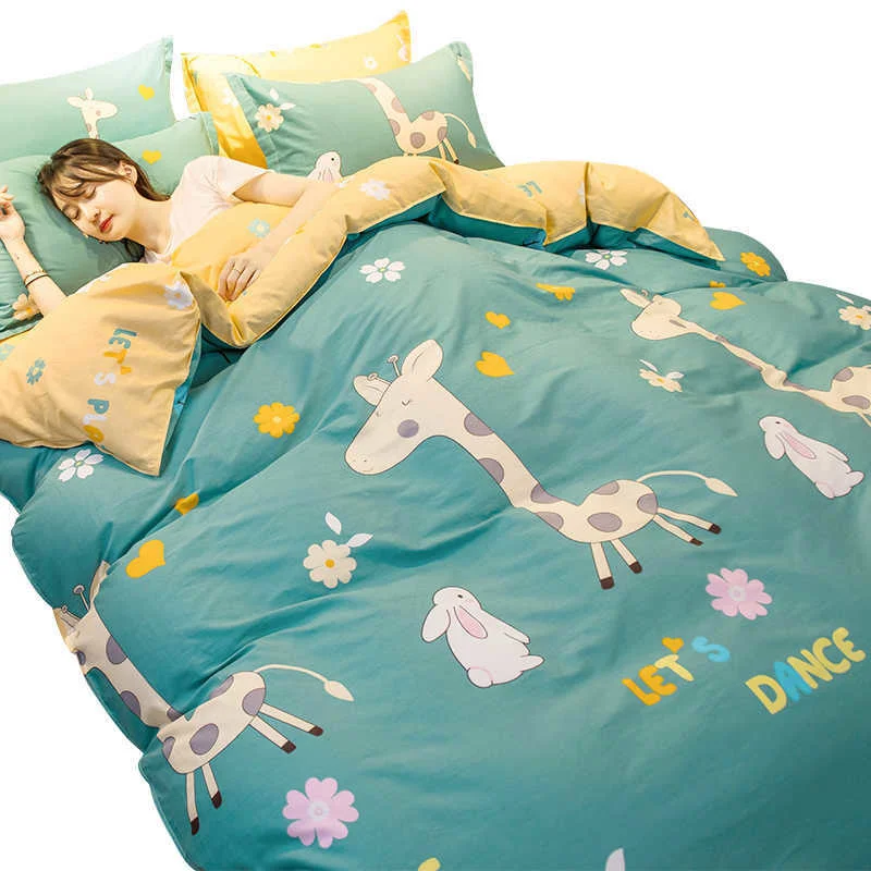 

Pure cotton quilt duvet cover single piece 150x200 single person summer Pure cotton thin cover bedspreads blue Kids bedding