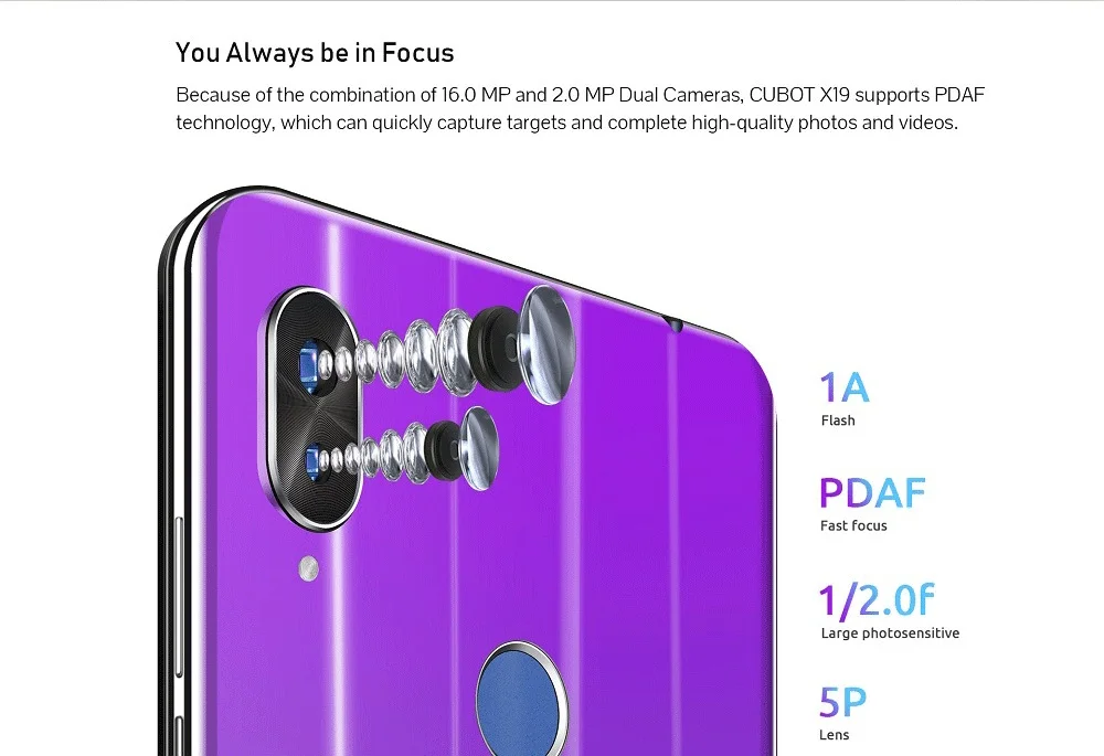 Cubot X19 Android 8,1 Helio P23 восьмиядерный смартфон 4 Гб+ 64 Гб 5,9" 2160*1080 двойная камера 16 МП FHD+ Face ID 4000 мАч большая батарея