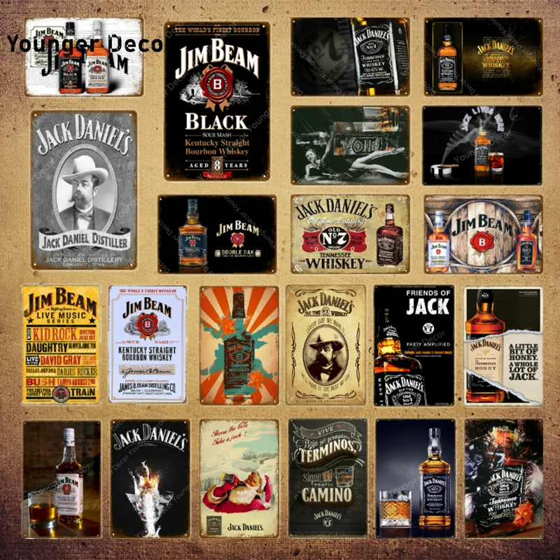 Jim Black Beer Jennessee виски винтажные металлические знаки Наклейка на стену для бара паба клуба человек пещера декоративные тарелки Олово плакат YI-067