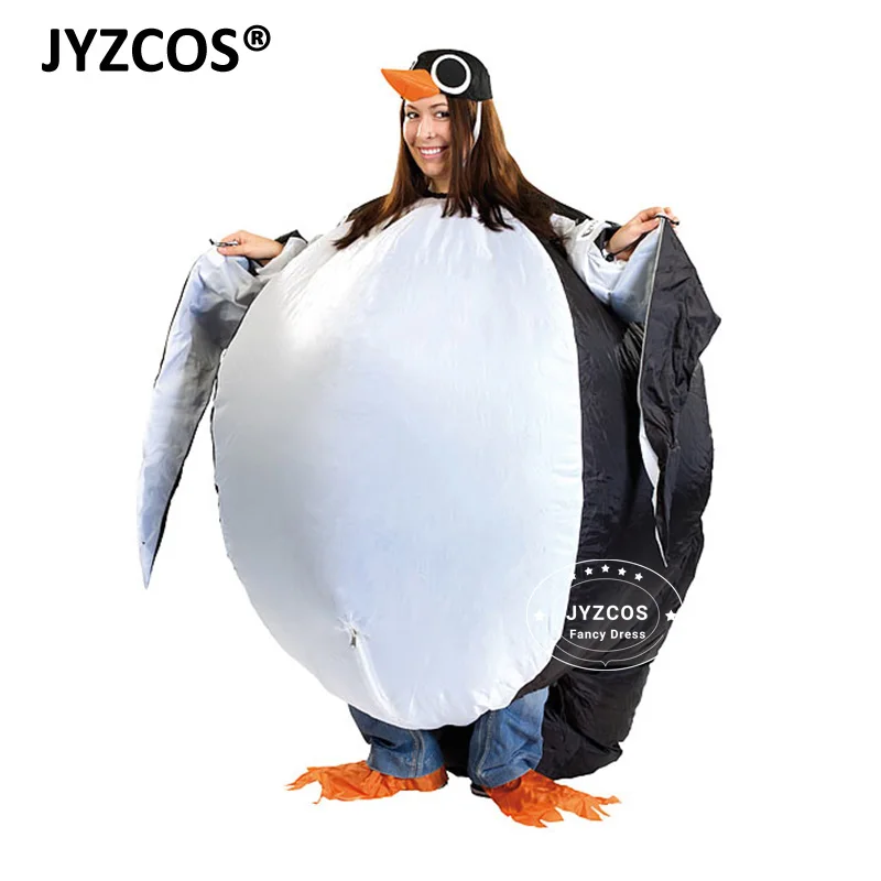 

JYZCOS Adult Inflatable Penguin Bird Costume for Women Men Cosplay Party Animal Mascot Halloween Stage Club Fancy Dress Air Suit