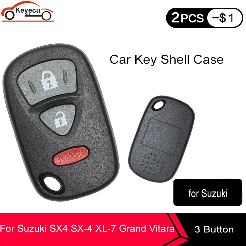 Запасной пульт дистанционного управления KEYECU 10 шт./лот корпус ключа Fob 2 + 1 кнопка