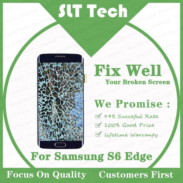 Служба замены сломанного стекла для Samsung Galaxy S6 Edge G925F ЖК-дисплей с обновлением