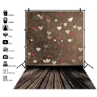 Laeacco Серый Цвет фоны деревянная доска текстура фотографии сердце горошек светильник боке фото фон для фотостудии