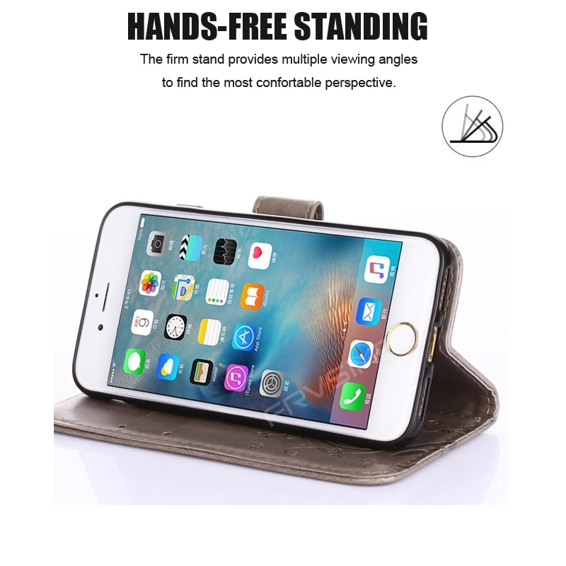 Кожаный чехол книжка с бабочками и цветами для iphone 11 Pro XS Max XR XsMAX X 10 5 6 6s 7 Plus 8 plus