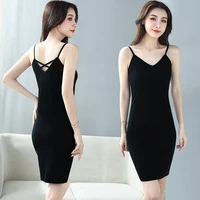 spring summer woman cotton soft tank dress casual satin sexy camisole elastic female home beach dresses