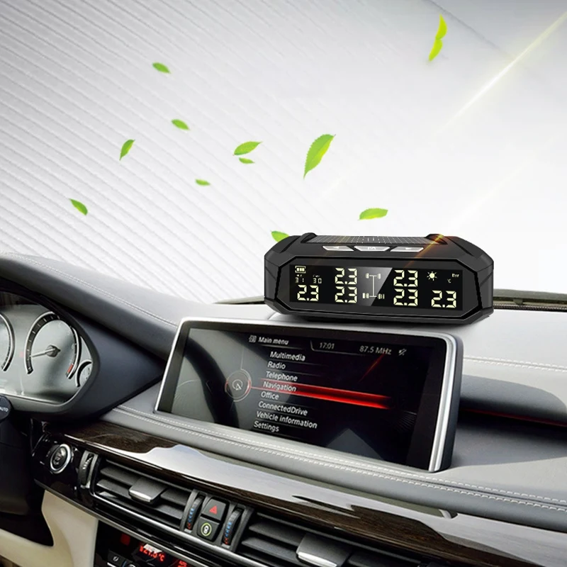 Система контроля давления в шинах TPMS на солнечной батарее с 4-мя встроенными