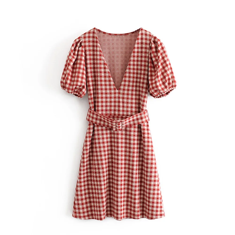 Женское вязаное платье с V образным вырезом и коротким рукавом|Женские платья| |