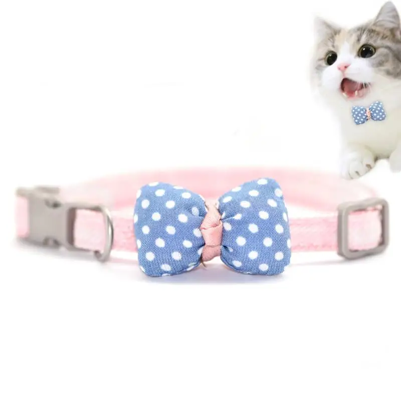 

Pet Plaid Cloth Cotton-filled Bowknot Dog Cat Collars Ornaments Collar Durable Adjustable Pet Supplies Accessories