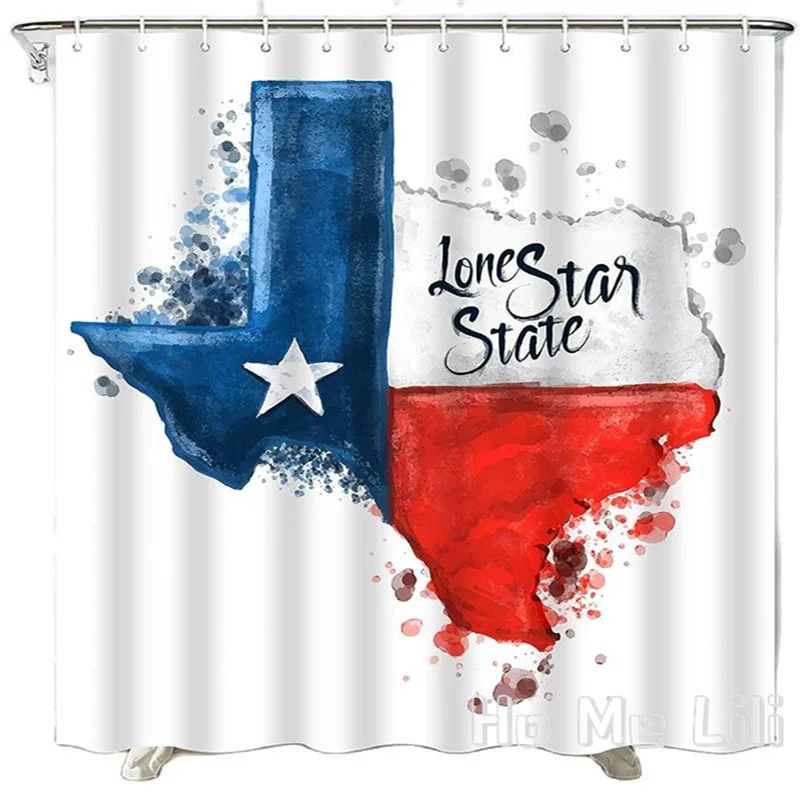 

Watercolor Lone Star State Flag Unique American West Texas Theme Home Decor Shower Curtain By Ho Me Lili With Hooks Great Gift