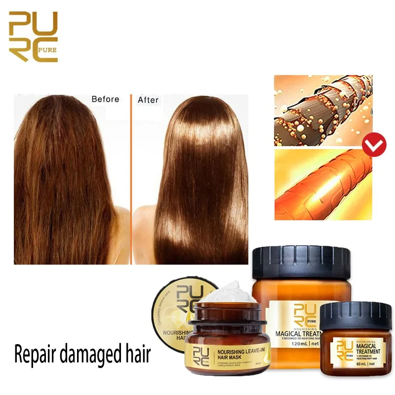 

Волшебная маска для лечения волос PURC, питательная маска для Infusing в течение 5 секунд, восстанавливает повреждение волос, восстанавливает мяг...