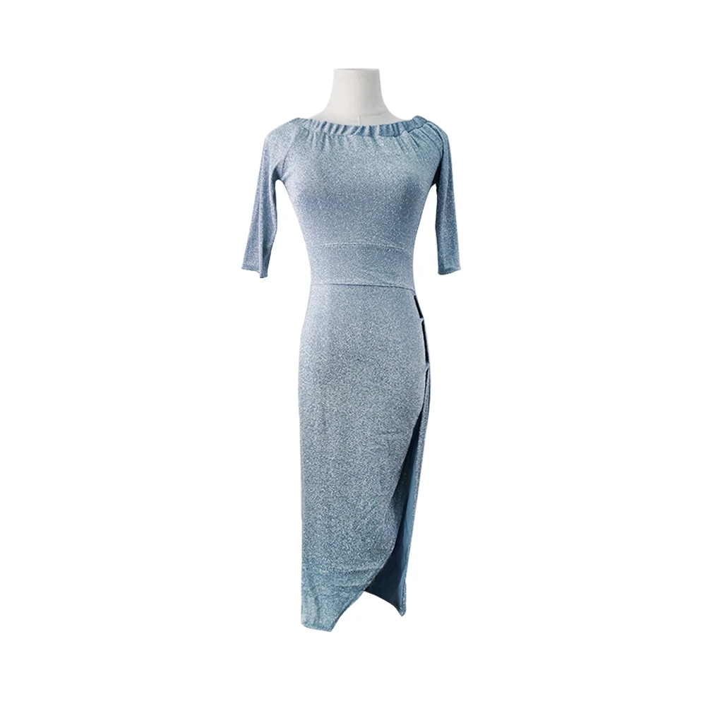 Вечерние платья цвета шампанского с открытыми плечами блестящее серебристое