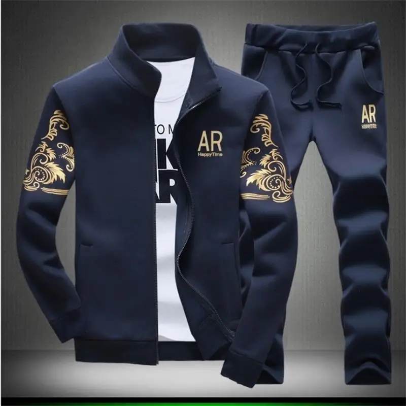 

2121 new men's suit spring and autumn men's sportswear 2-piece sports suit jacket+sweatpants men's sportswear Asian size M-5XL