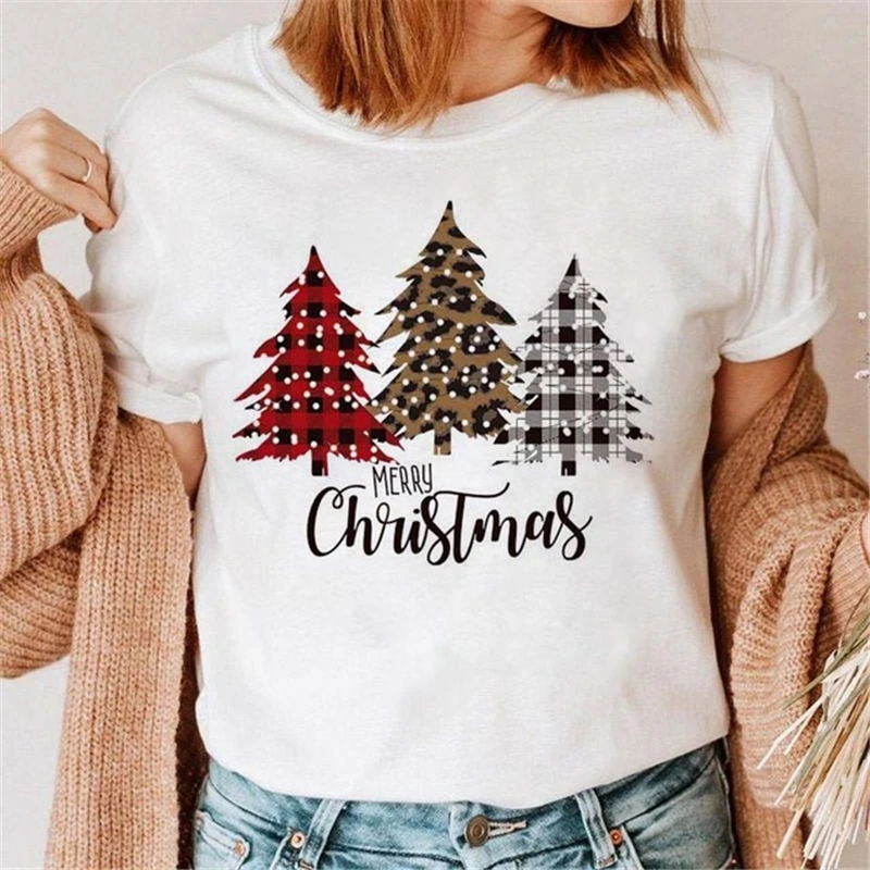 Футболка ZOGANKIN женская с принтом рождественской елки Повседневная рубашка
