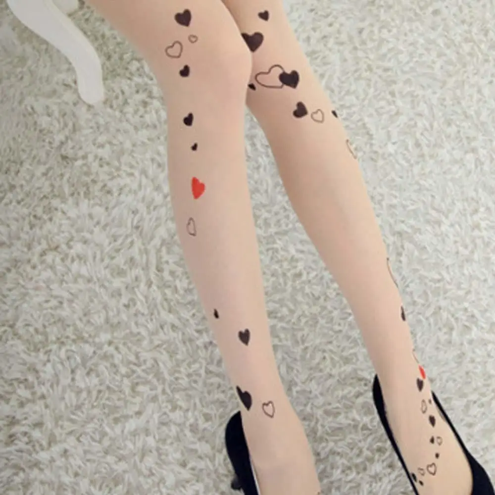 Модные женские сексуальные колготки с узором тату Чулочные изделия Чулки милым