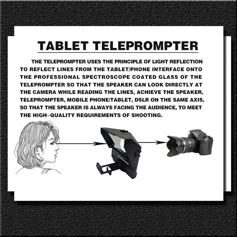

Teleprompter for iPad Tablet Phones Prompting Inscriber Interview Speech Prompter Reader for Smartphone DSLR Recording