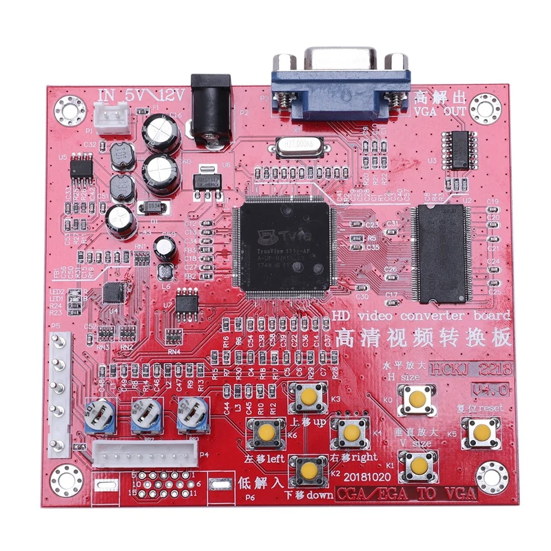 Cga/Cvbs/S Video To Vga конвертер аркадная Hd игра видео V5 плата для Crt Lcd Pdp монитор высокое