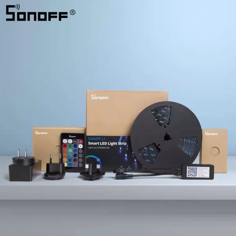 

Sonoff Smart LED Light Strip L1-2M 5050 RGB Voice Light Strip Waterproof Smart Home eWeLink App Control For Alexa Google Home