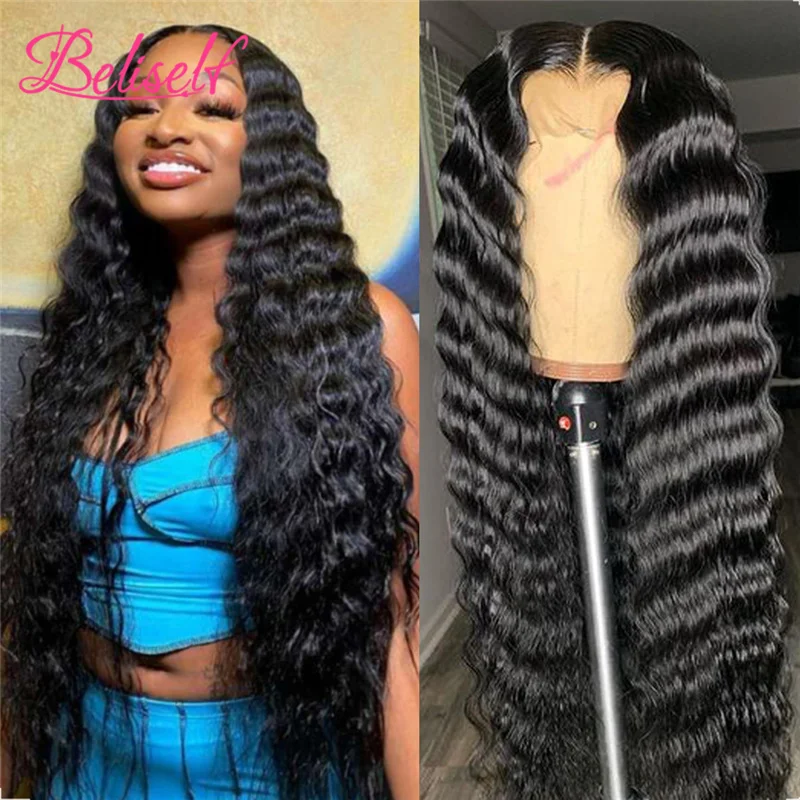 

30 Inch Loose Deep Wave Lace Front Human Hair Wigs Brazilian Remy Deep Wave Human Hair Wig For Women 13×4 Lace Wigs