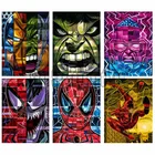 5D алмазная живопись сделай сам, герои из мультфильмов Marvel, Мстители, полноразмерная круглая вышивка, Набор для вышивки крестиком, домашний декор, художественный подарок
