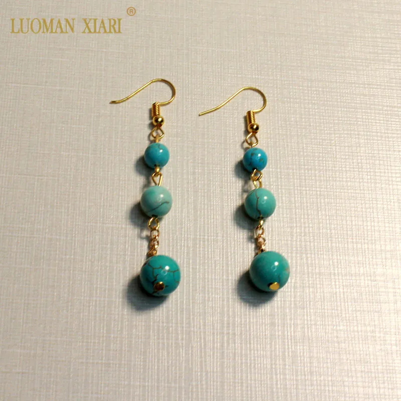 

380 PCS Beads Kits Round Stone Beads Sets Jewelry Findings Tool Charms Chain Turquoise Diy Necklace Earrings Bracelet Handmake