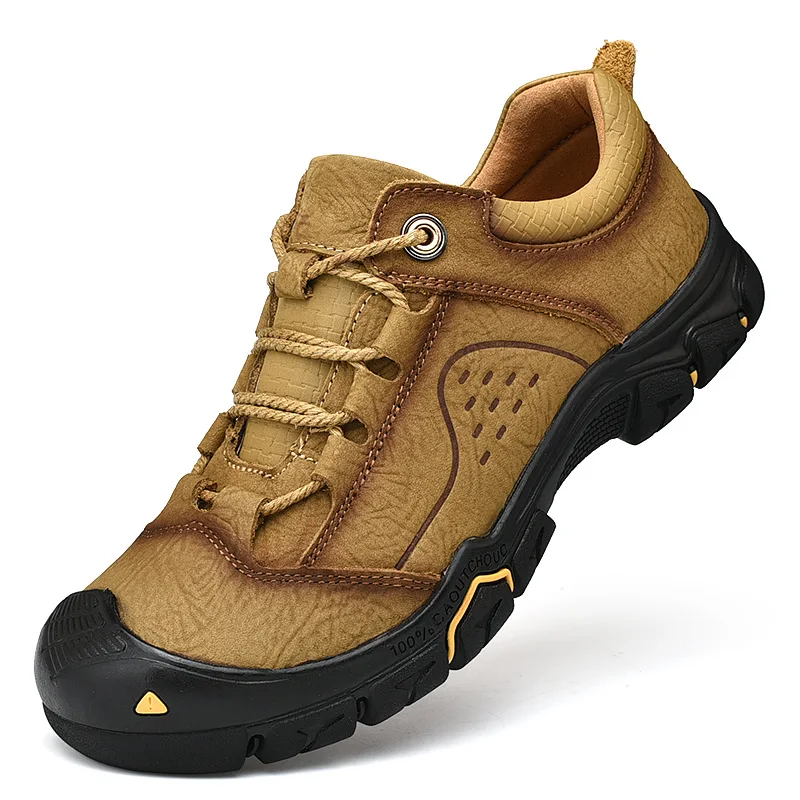 

Large size 46 men's casual shoes Men's shoes leather thick soles outdoor first layer cowhide hiking shoes outdoor hiking shoes