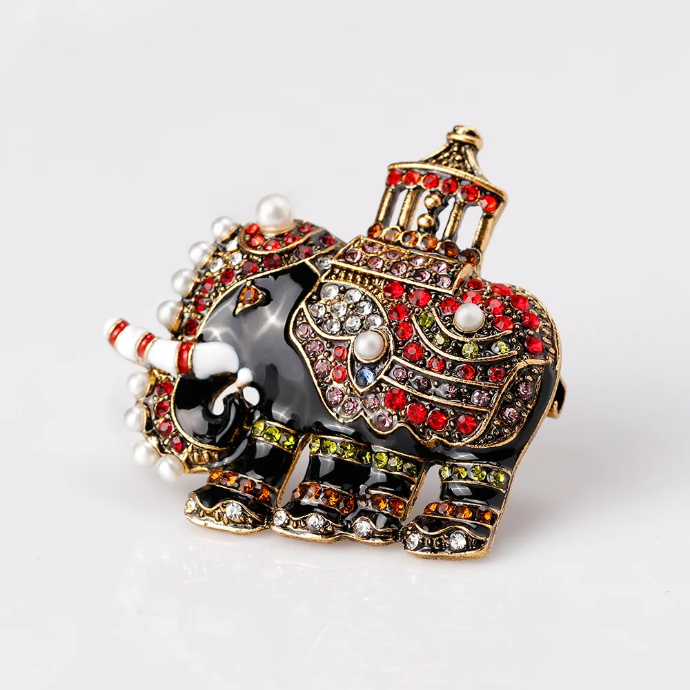 Брошь в виде слона Hemiston стиле ретро изысканная брошь из шелка для свитера или